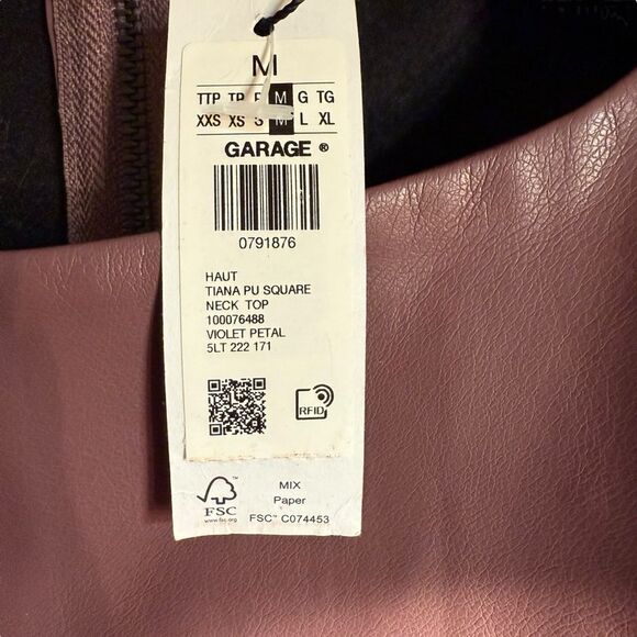 NWT Garage Women's Purple/Mauve Back Zip Tank Top Size Medium - Picture 6 of 7